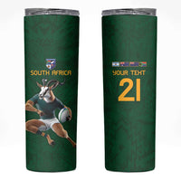 South Africa Rugby Custom Skinny Tumbler Glory Be To Springboks - Wonder Print Shop