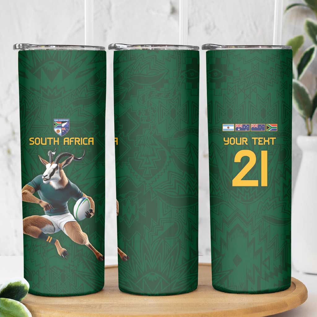 South Africa Rugby Custom Skinny Tumbler Glory Be To Springboks - Wonder Print Shop