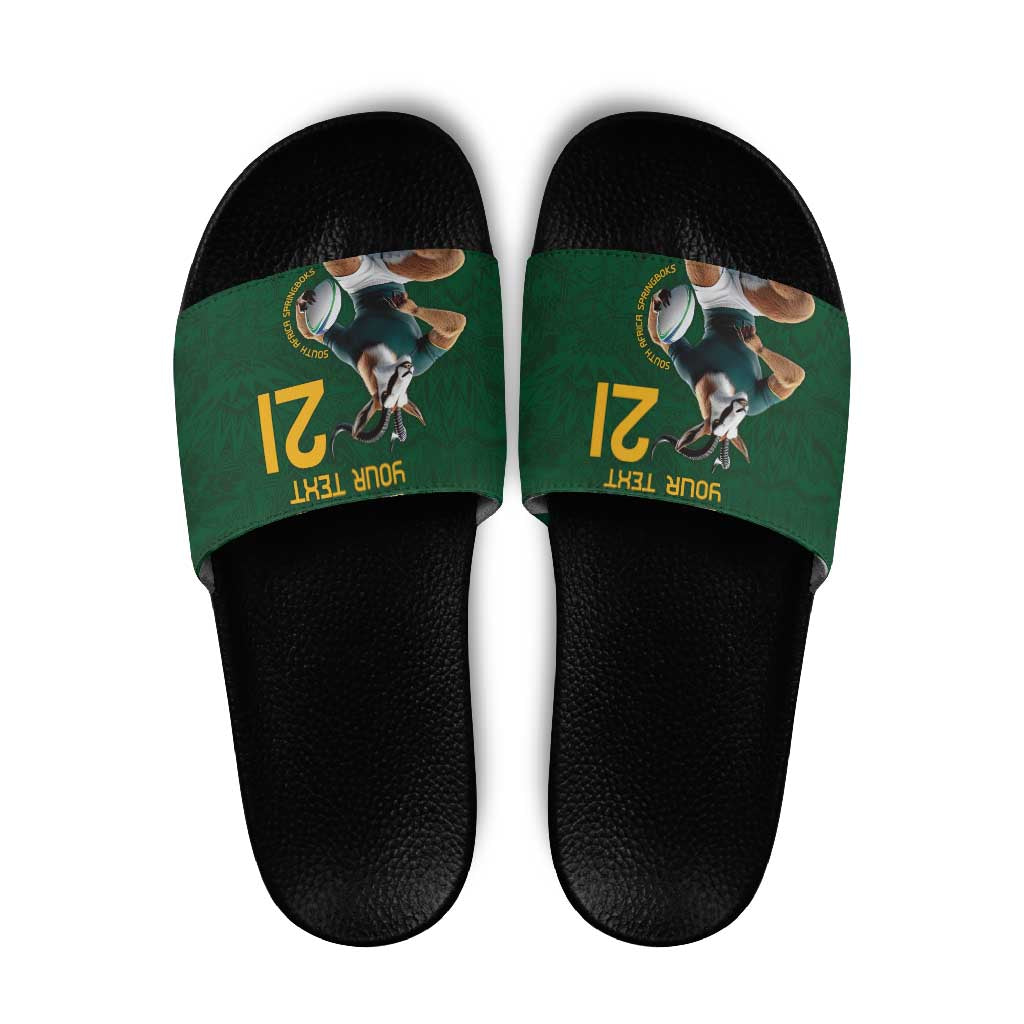 South Africa Rugby Custom Slide Sandals Glory Be To Springboks - Wonder Print Shop