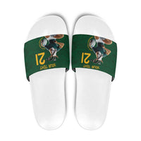 South Africa Rugby Custom Slide Sandals Glory Be To Springboks - Wonder Print Shop