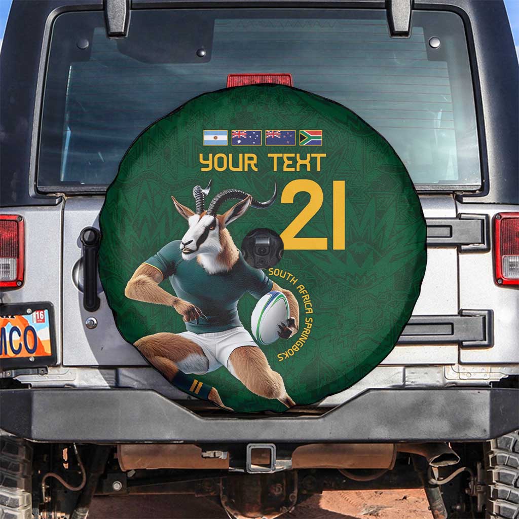 South Africa Rugby Custom Spare Tire Cover Glory Be To Springboks - Wonder Print Shop