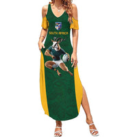 South Africa Rugby Custom Summer Maxi Dress Glory Be To Springboks - Wonder Print Shop