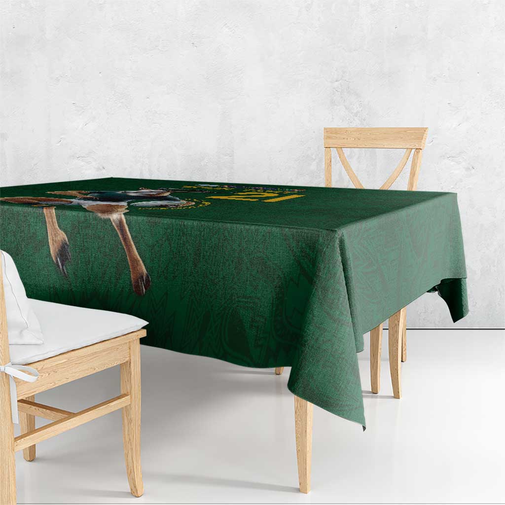 South Africa Rugby Custom Tablecloth Glory Be To Springboks - Wonder Print Shop