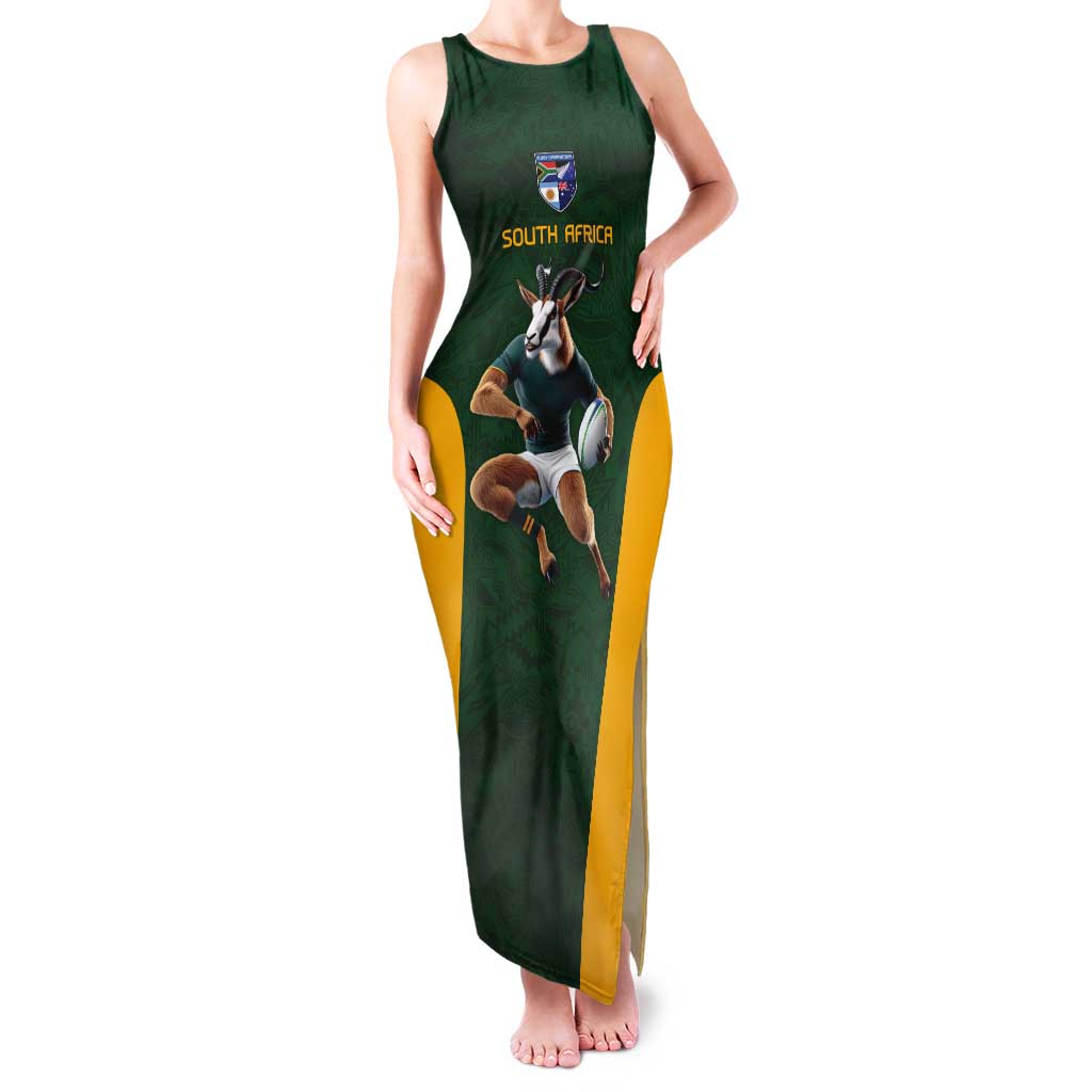 South Africa Rugby Custom Tank Maxi Dress Glory Be To Springboks - Wonder Print Shop