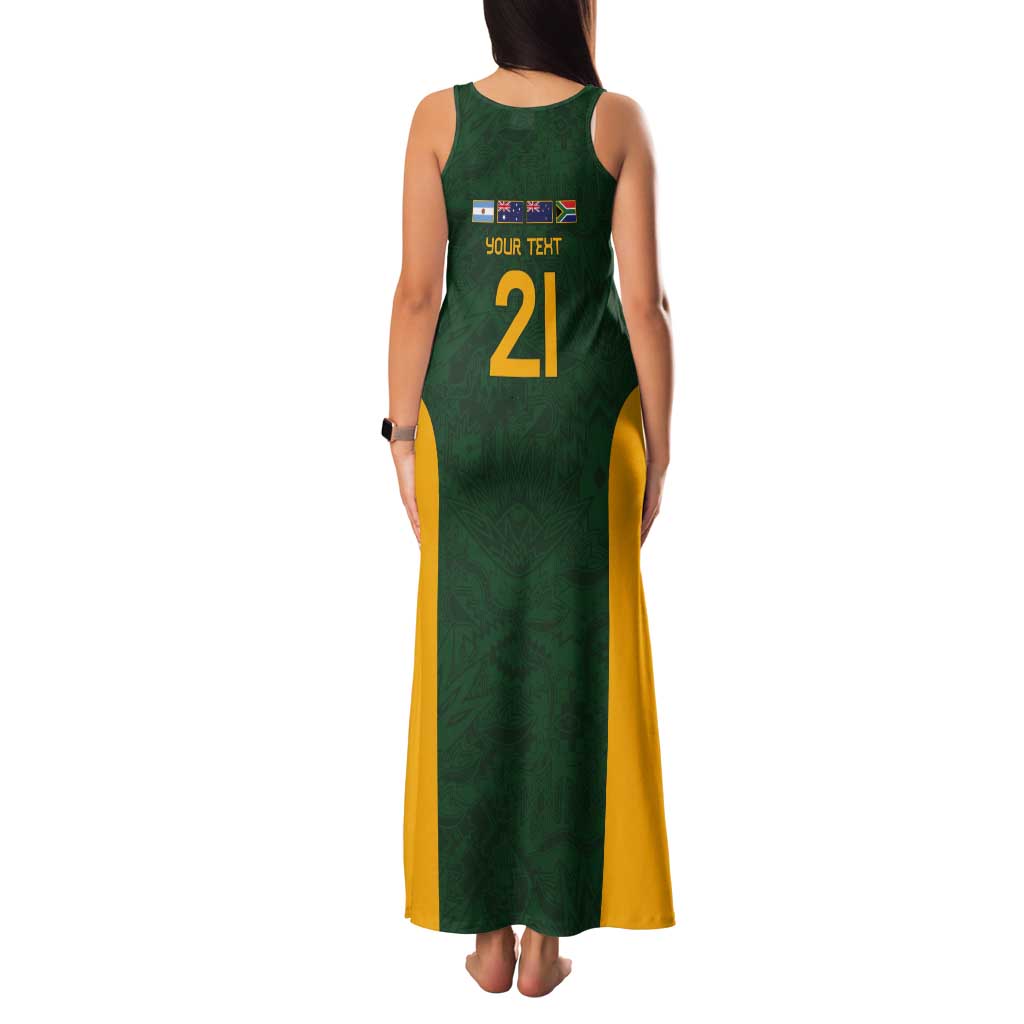 South Africa Rugby Custom Tank Maxi Dress Glory Be To Springboks - Wonder Print Shop