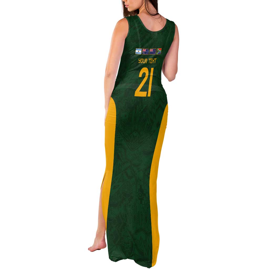 South Africa Rugby Custom Tank Maxi Dress Glory Be To Springboks - Wonder Print Shop