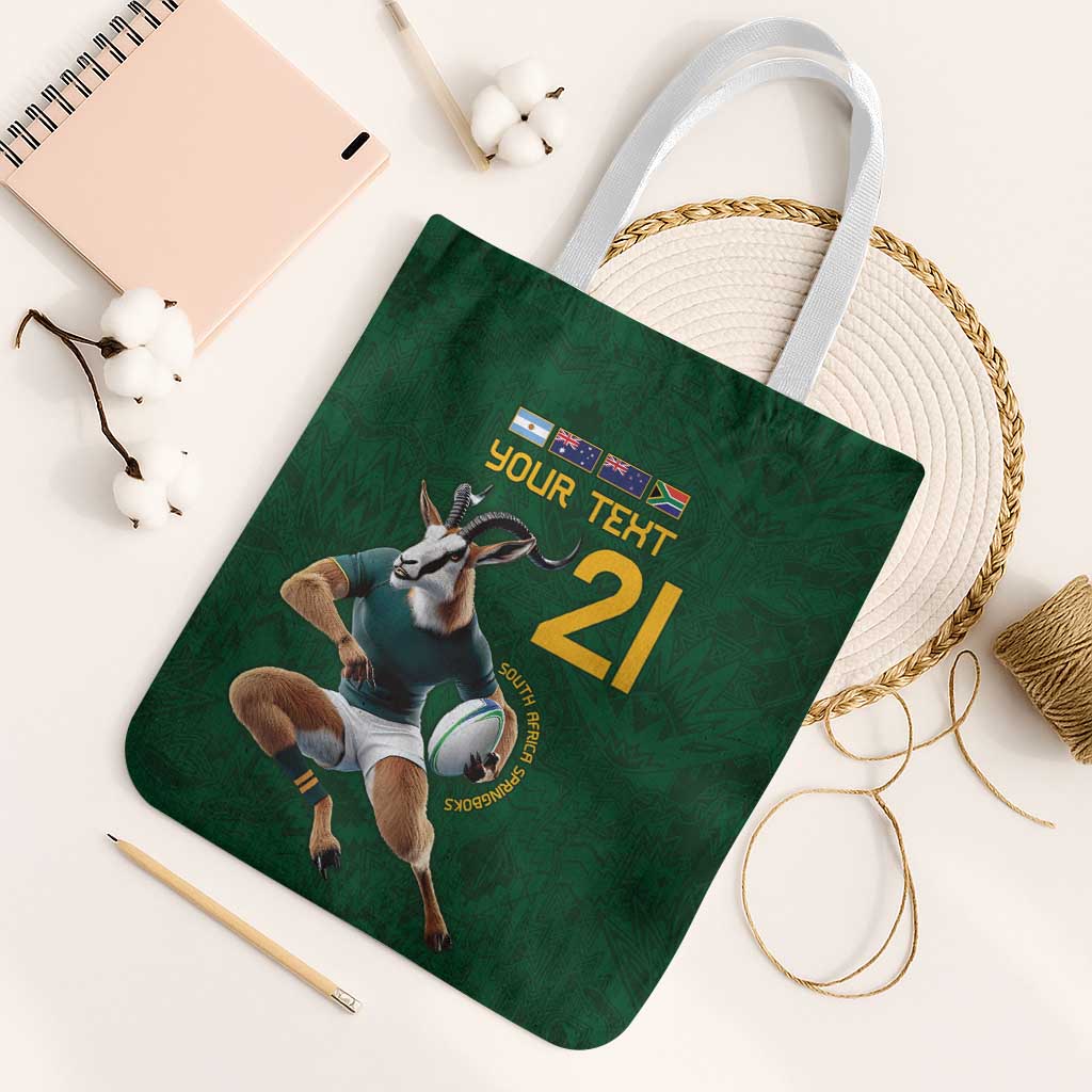 South Africa Rugby Custom Tote Bag Glory Be To Springboks - Wonder Print Shop