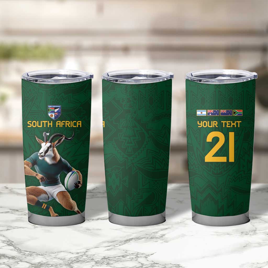 South Africa Rugby Custom Tumbler Cup Glory Be To Springboks - Wonder Print Shop