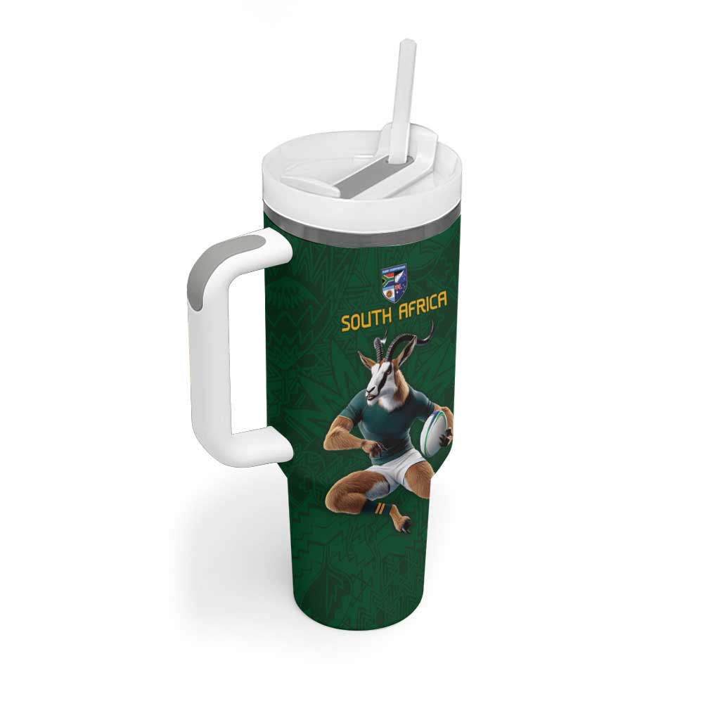 South Africa Rugby Custom Tumbler With Handle Glory Be To Springboks - Wonder Print Shop