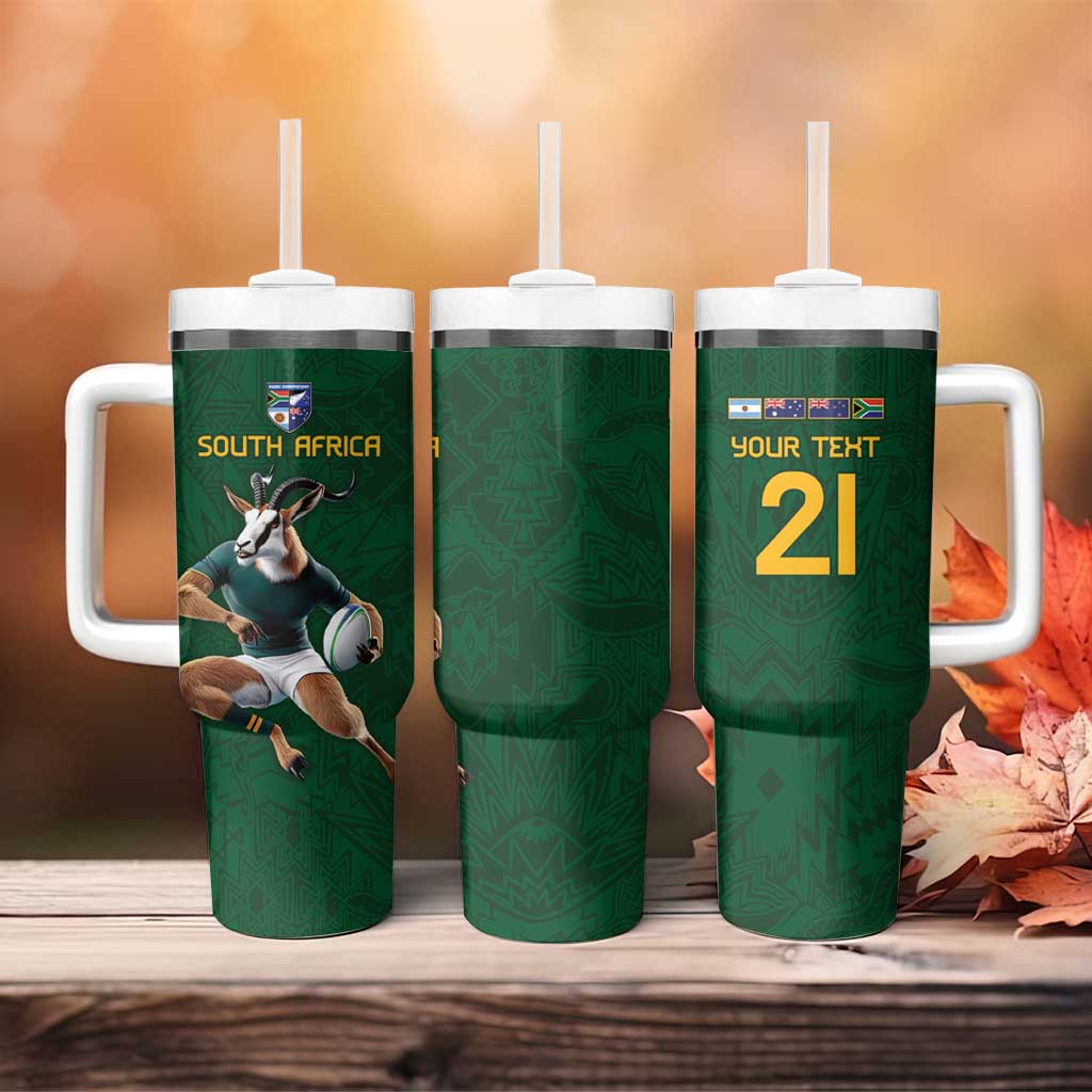 South Africa Rugby Custom Tumbler With Handle Glory Be To Springboks - Wonder Print Shop