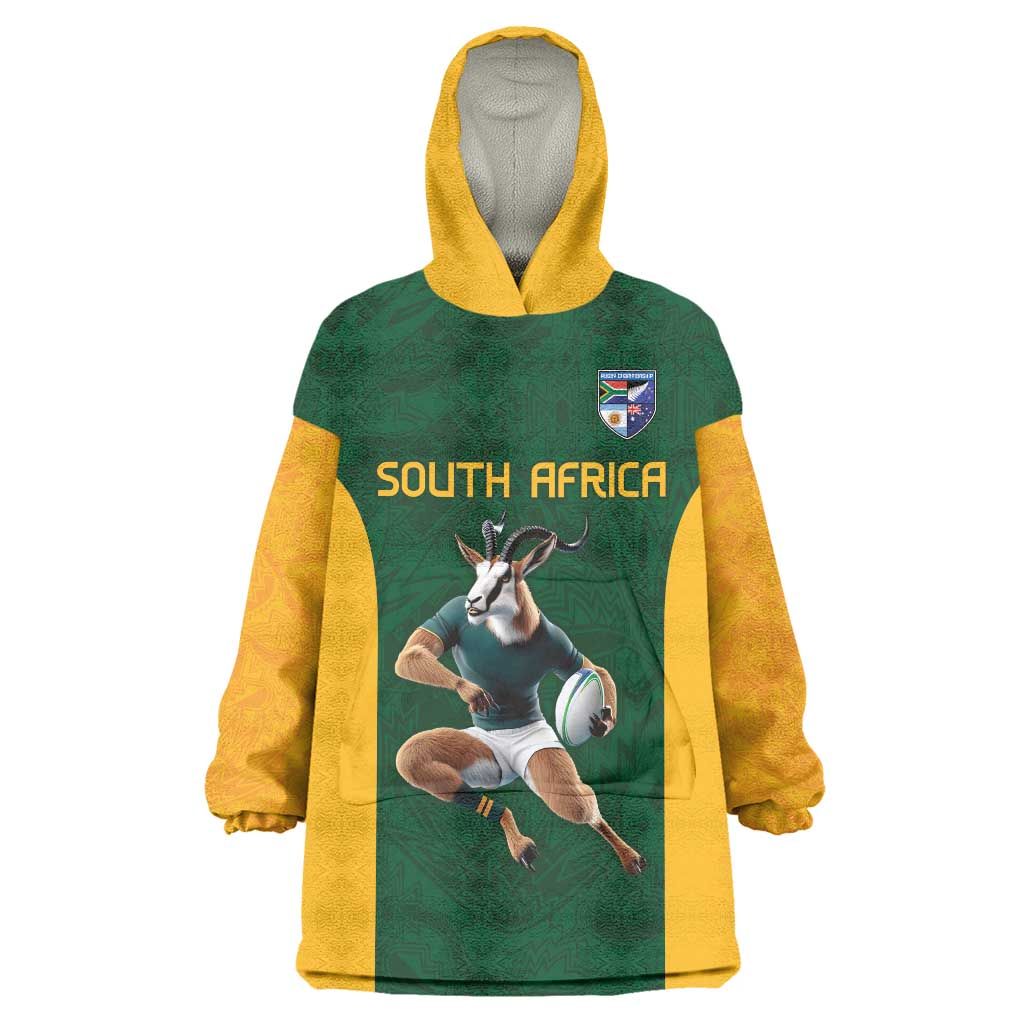 South Africa Rugby Custom Wearable Blanket Hoodie Glory Be To Springboks - Wonder Print Shop