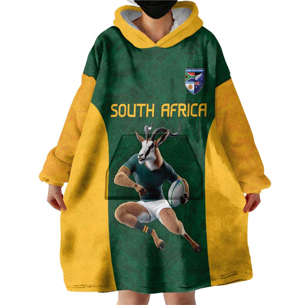 South Africa Rugby Custom Wearable Blanket Hoodie Glory Be To Springboks - Wonder Print Shop