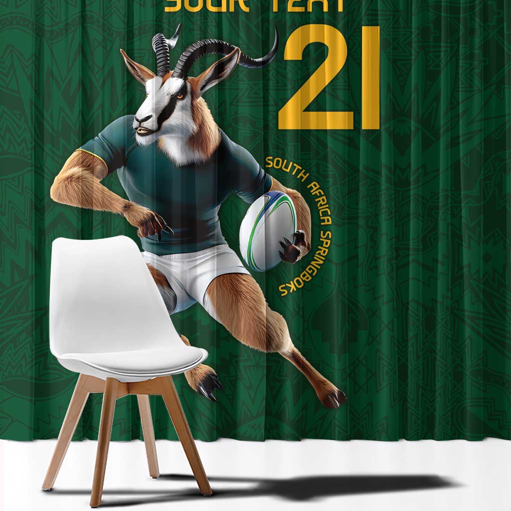 South Africa Rugby Custom Window Curtain Glory Be To Springboks - Wonder Print Shop