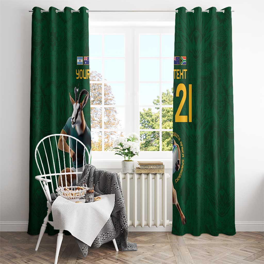 South Africa Rugby Custom Window Curtain Glory Be To Springboks - Wonder Print Shop