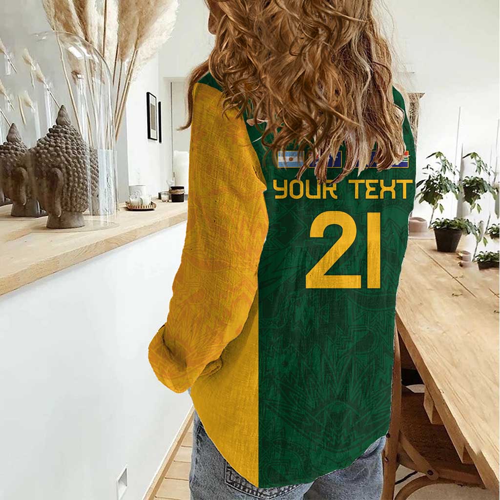 South Africa Rugby Custom Women Casual Shirt Glory Be To Springboks - Wonder Print Shop