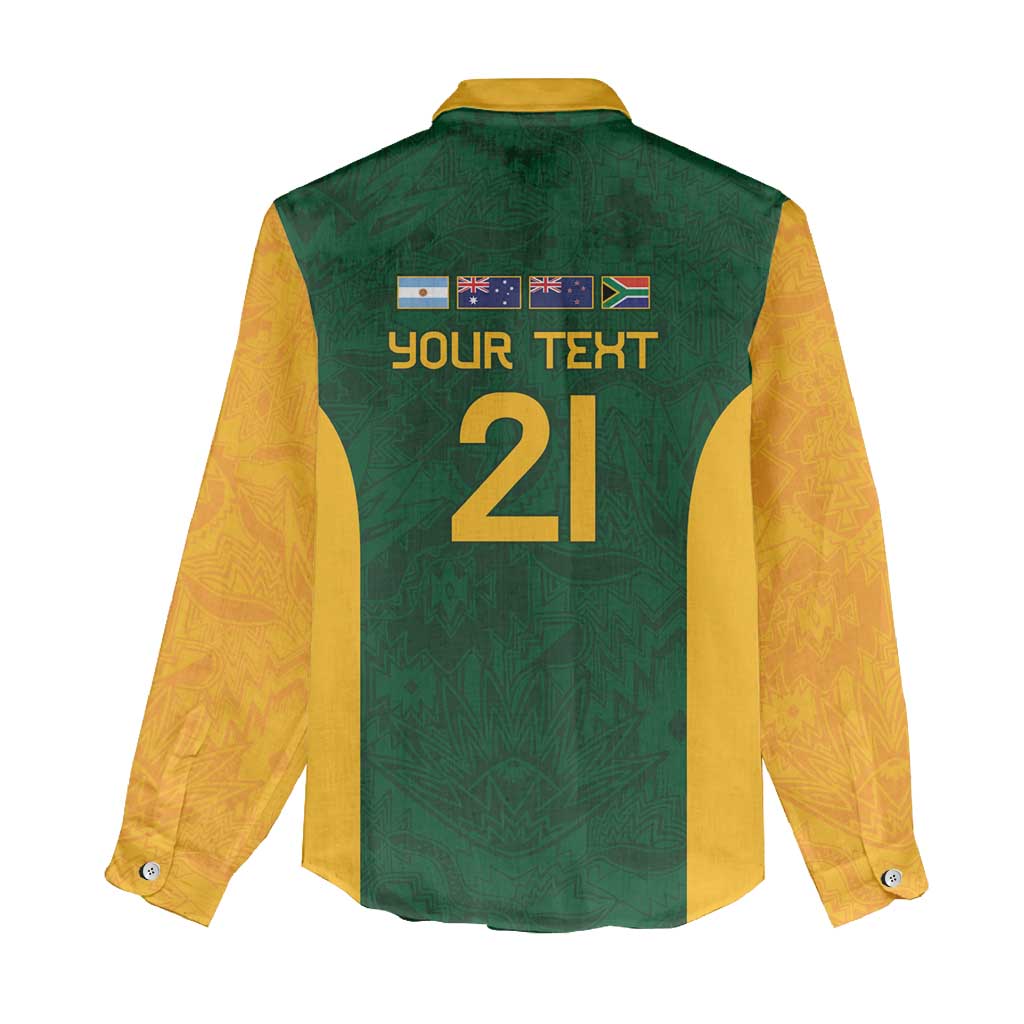 South Africa Rugby Custom Women Casual Shirt Glory Be To Springboks - Wonder Print Shop