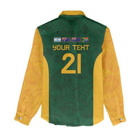 South Africa Rugby Custom Women Casual Shirt Glory Be To Springboks - Wonder Print Shop