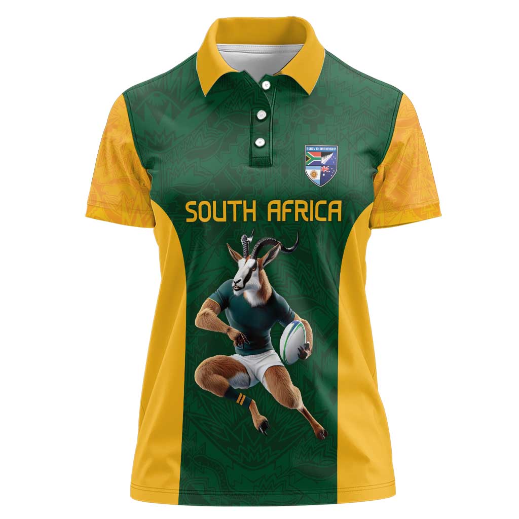 South Africa Rugby Custom Women Polo Shirt Glory Be To Springboks - Wonder Print Shop