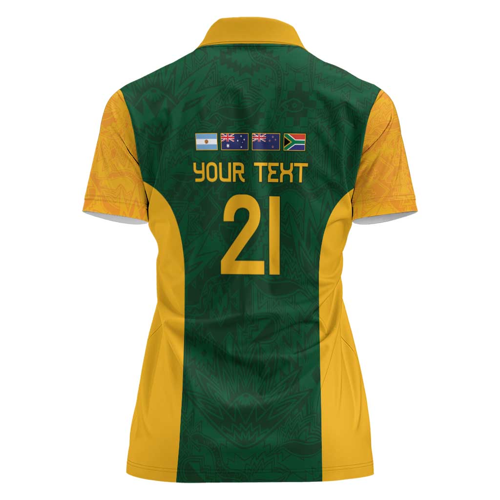 South Africa Rugby Custom Women Polo Shirt Glory Be To Springboks - Wonder Print Shop