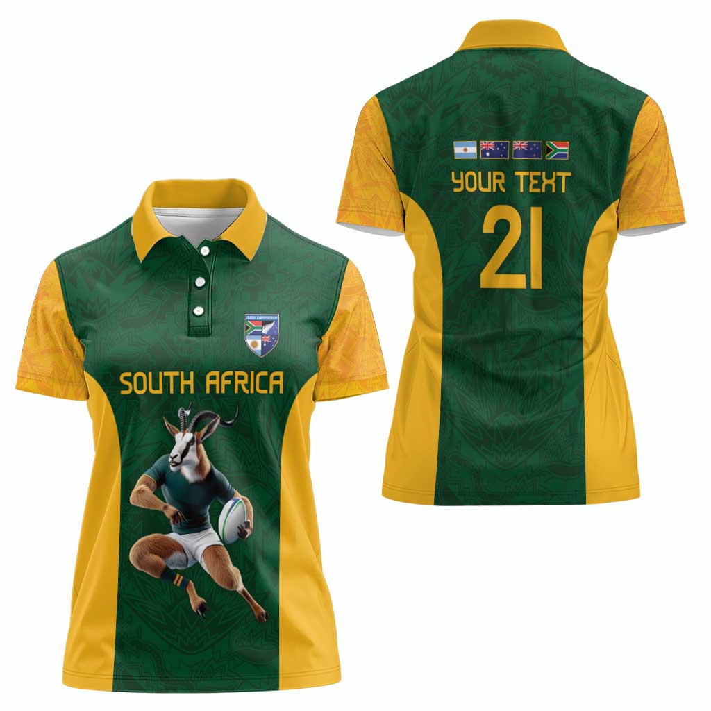 South Africa Rugby Custom Women Polo Shirt Glory Be To Springboks - Wonder Print Shop