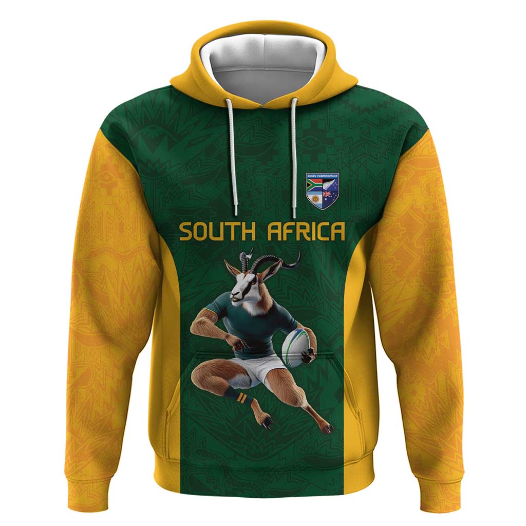 South Africa Rugby Custom Zip Hoodie Glory Be To Springboks - Wonder Print Shop