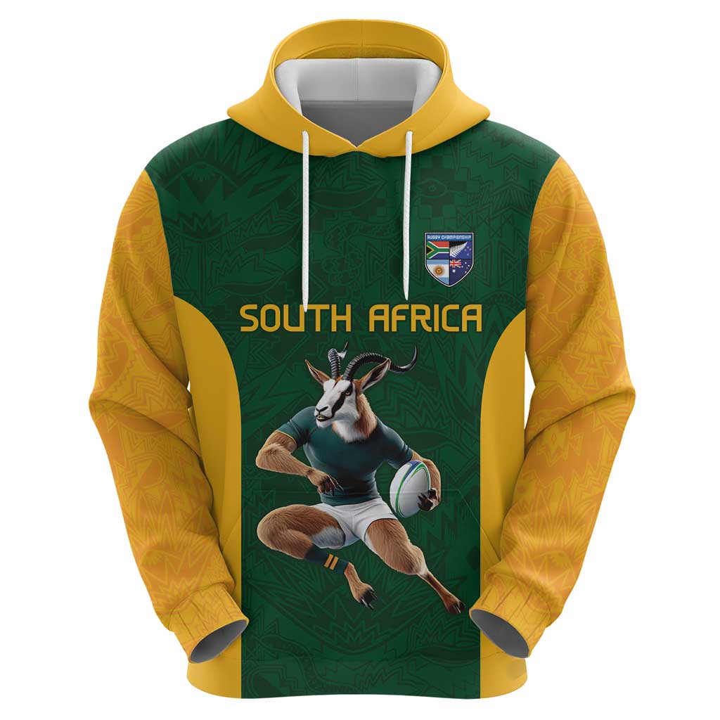 South Africa Rugby Custom Zip Hoodie Glory Be To Springboks - Wonder Print Shop