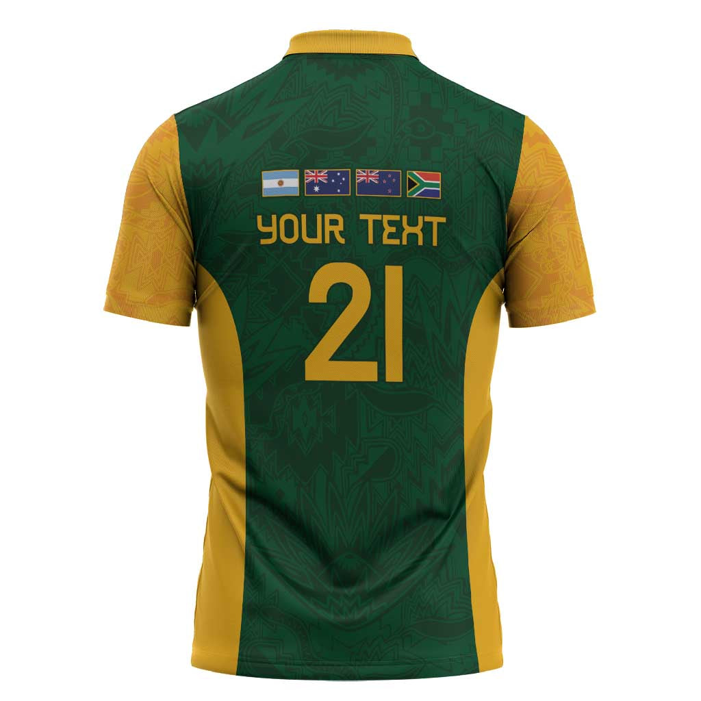 South Africa Rugby Custom Zipper Polo Shirt Glory Be To Springboks - Wonder Print Shop