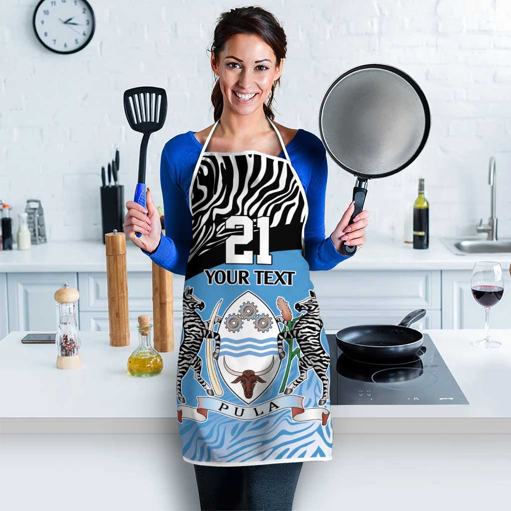 Botswana Cricket Custom Apron Baggy Blues Zebra Skins Pattern - Wonder Print Shop