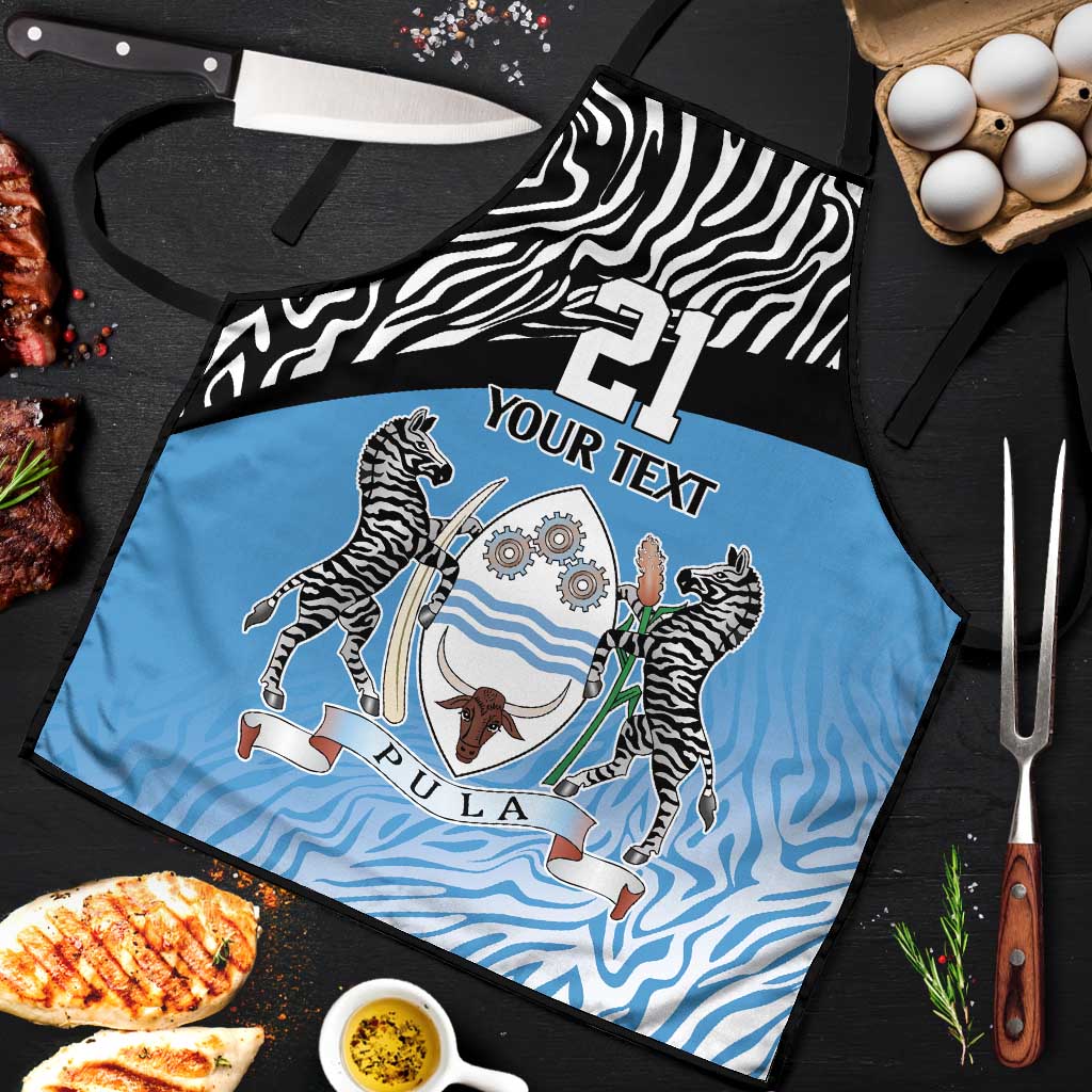 Botswana Cricket Custom Apron Baggy Blues Zebra Skins Pattern - Wonder Print Shop