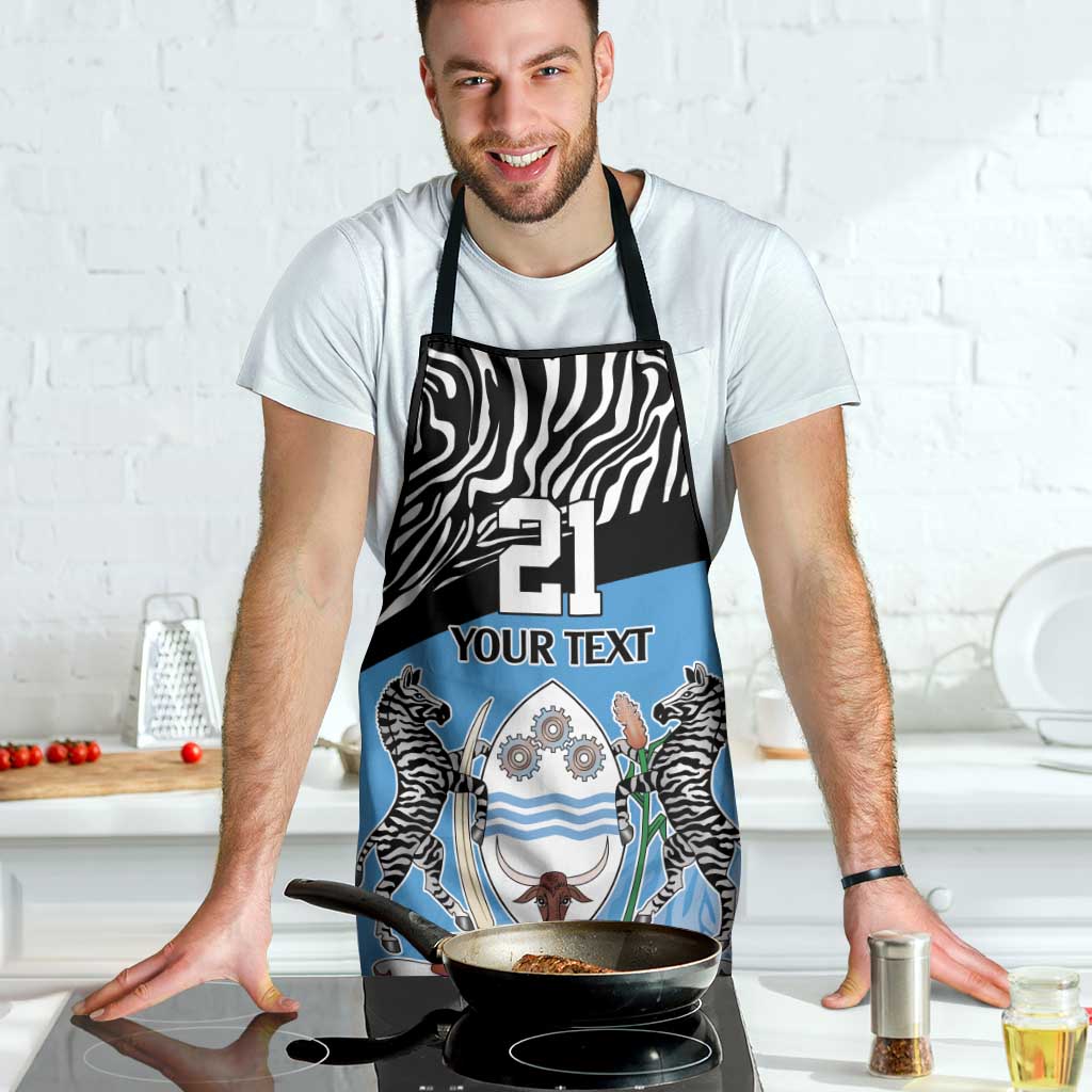 Botswana Cricket Custom Apron Baggy Blues Zebra Skins Pattern - Wonder Print Shop