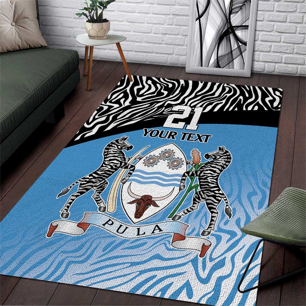 Botswana Cricket Custom Area Rug Baggy Blues Zebra Skins Pattern - Wonder Print Shop