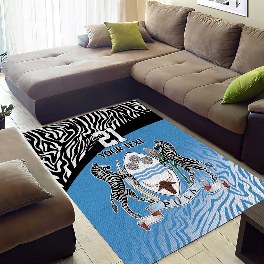 Botswana Cricket Custom Area Rug Baggy Blues Zebra Skins Pattern - Wonder Print Shop