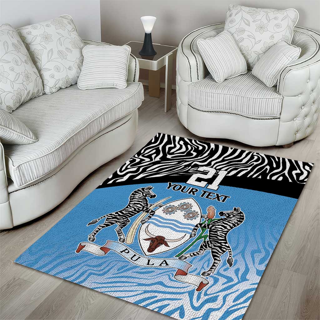 Botswana Cricket Custom Area Rug Baggy Blues Zebra Skins Pattern - Wonder Print Shop