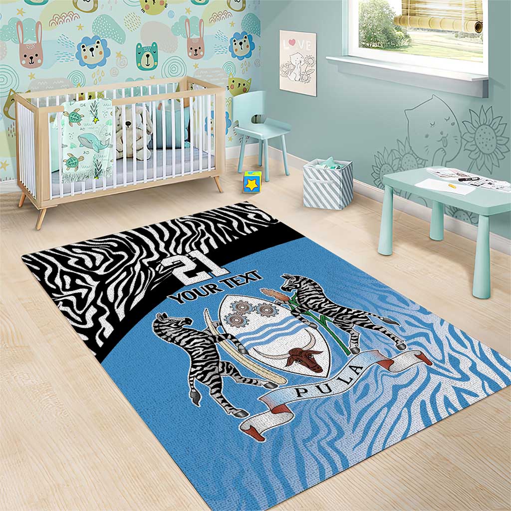 Botswana Cricket Custom Area Rug Baggy Blues Zebra Skins Pattern - Wonder Print Shop