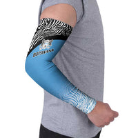 Botswana Cricket Custom Arm Sleeves Baggy Blues Zebra Skins Pattern - Wonder Print Shop