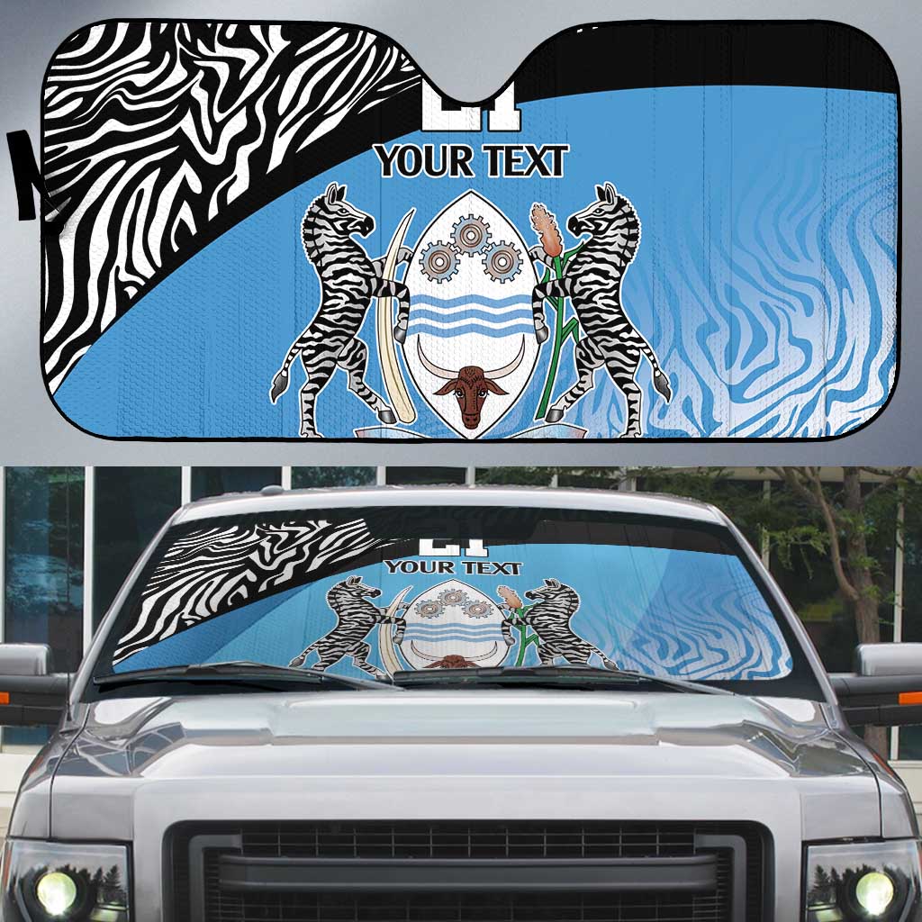 Botswana Cricket Custom Auto Sun Shade Baggy Blues Zebra Skins Pattern - Wonder Print Shop