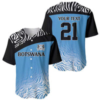 Botswana Cricket Custom Baseball Jersey Baggy Blues Zebra Skins Pattern - Wonder Print Shop
