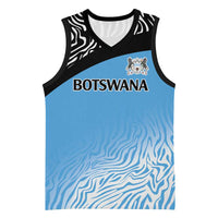 Botswana Cricket Custom Basketball Jersey Baggy Blues Zebra Skins Pattern - Wonder Print Shop