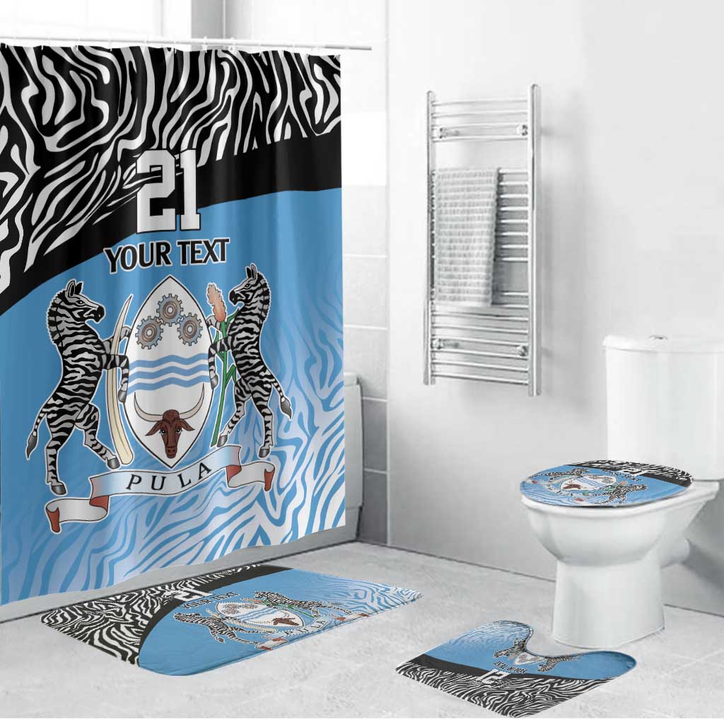 Botswana Cricket Custom Bathroom Set Baggy Blues Zebra Skins Pattern - Wonder Print Shop