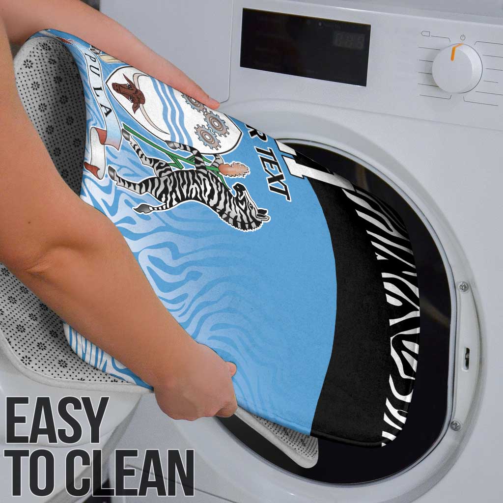 Botswana Cricket Custom Bathroom Set Baggy Blues Zebra Skins Pattern - Wonder Print Shop