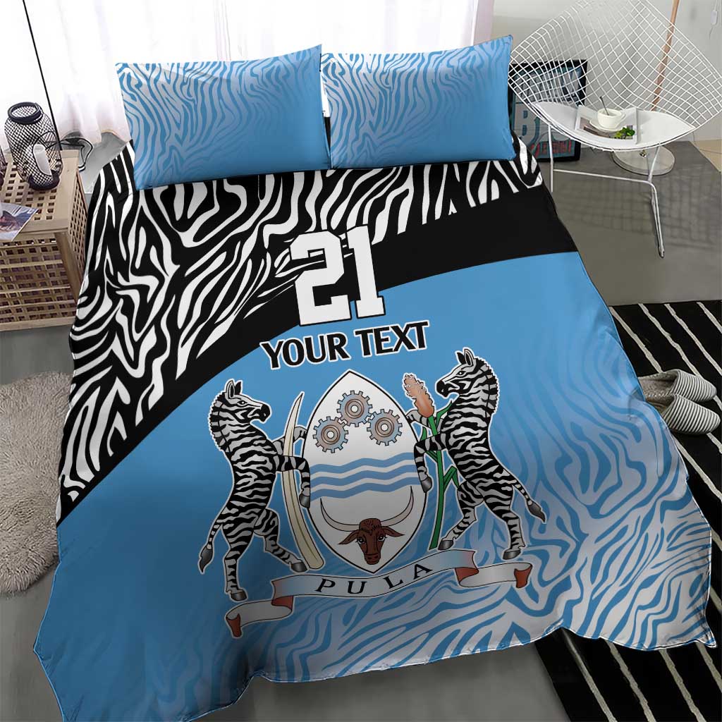 Botswana Cricket Custom Bedding Set Baggy Blues Zebra Skins Pattern - Wonder Print Shop