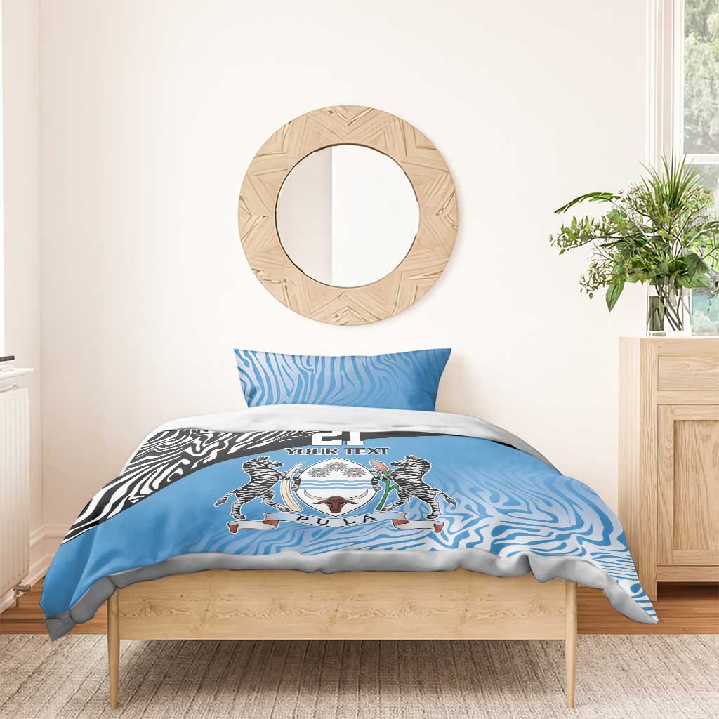 Botswana Cricket Custom Bedding Set Baggy Blues Zebra Skins Pattern - Wonder Print Shop