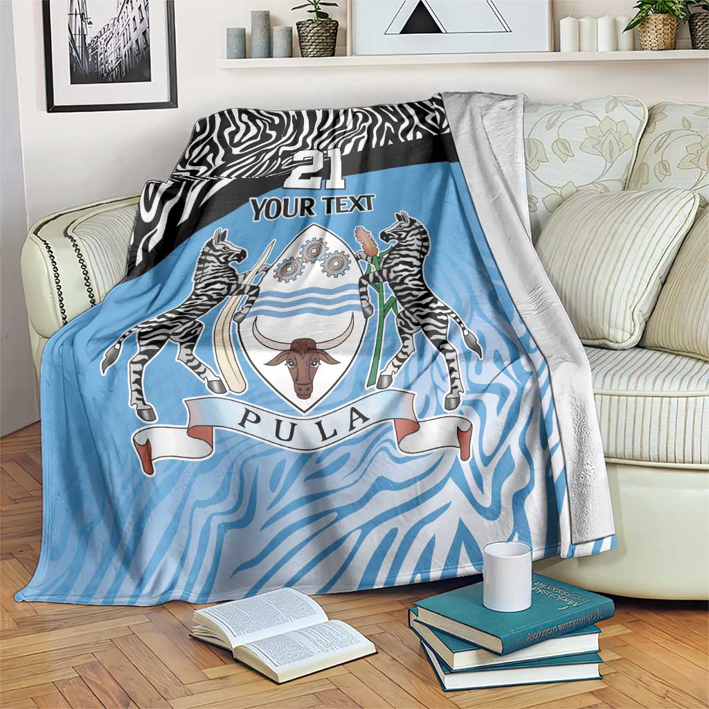 Botswana Cricket Custom Blanket Baggy Blues Zebra Skins Pattern - Wonder Print Shop
