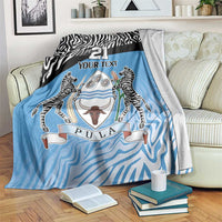 Botswana Cricket Custom Blanket Baggy Blues Zebra Skins Pattern - Wonder Print Shop