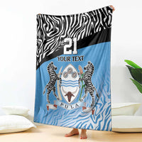 Botswana Cricket Custom Blanket Baggy Blues Zebra Skins Pattern - Wonder Print Shop