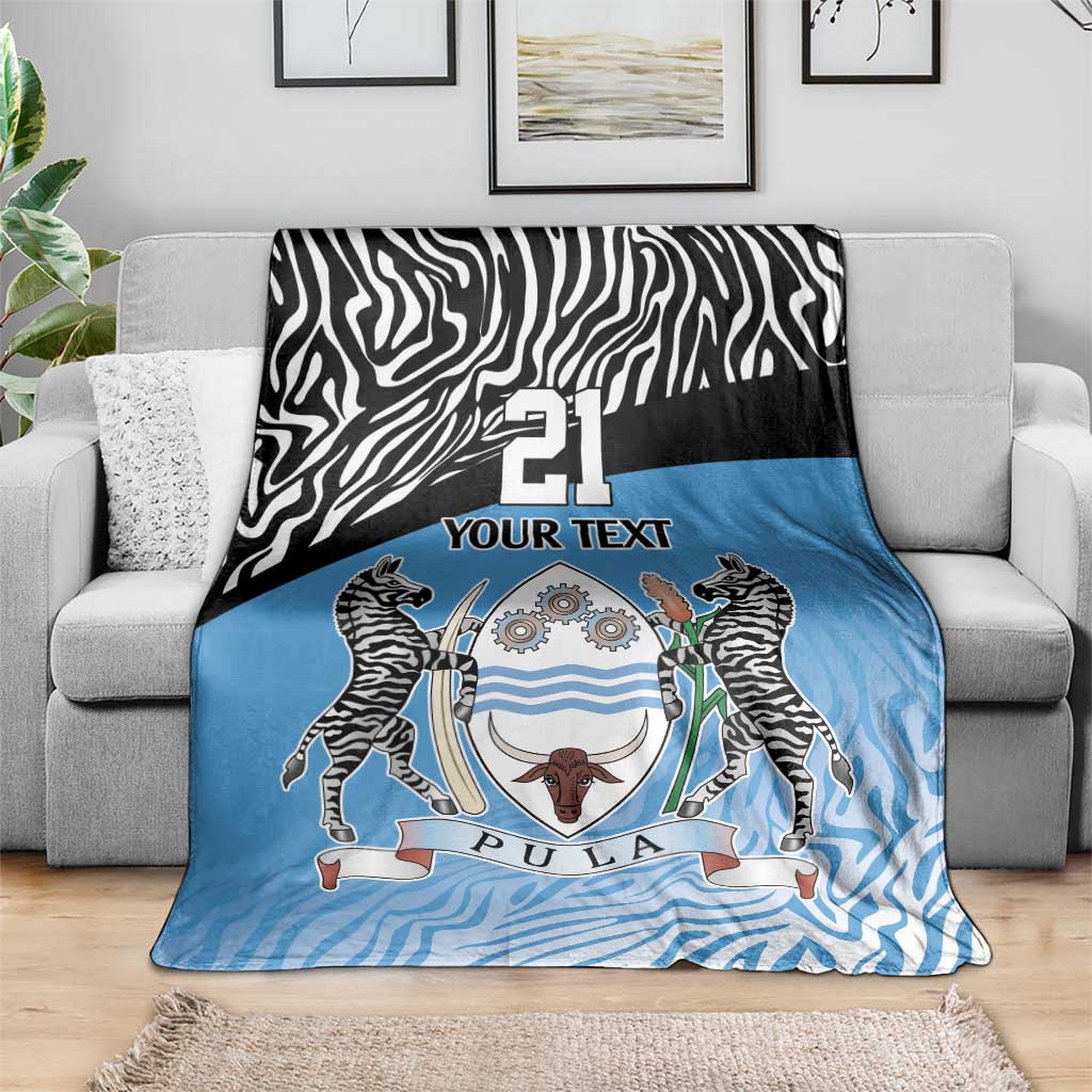 Botswana Cricket Custom Blanket Baggy Blues Zebra Skins Pattern - Wonder Print Shop