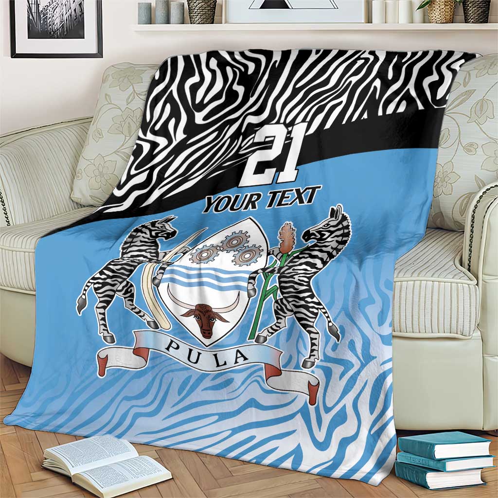 Botswana Cricket Custom Blanket Baggy Blues Zebra Skins Pattern - Wonder Print Shop