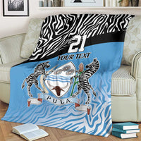 Botswana Cricket Custom Blanket Baggy Blues Zebra Skins Pattern - Wonder Print Shop