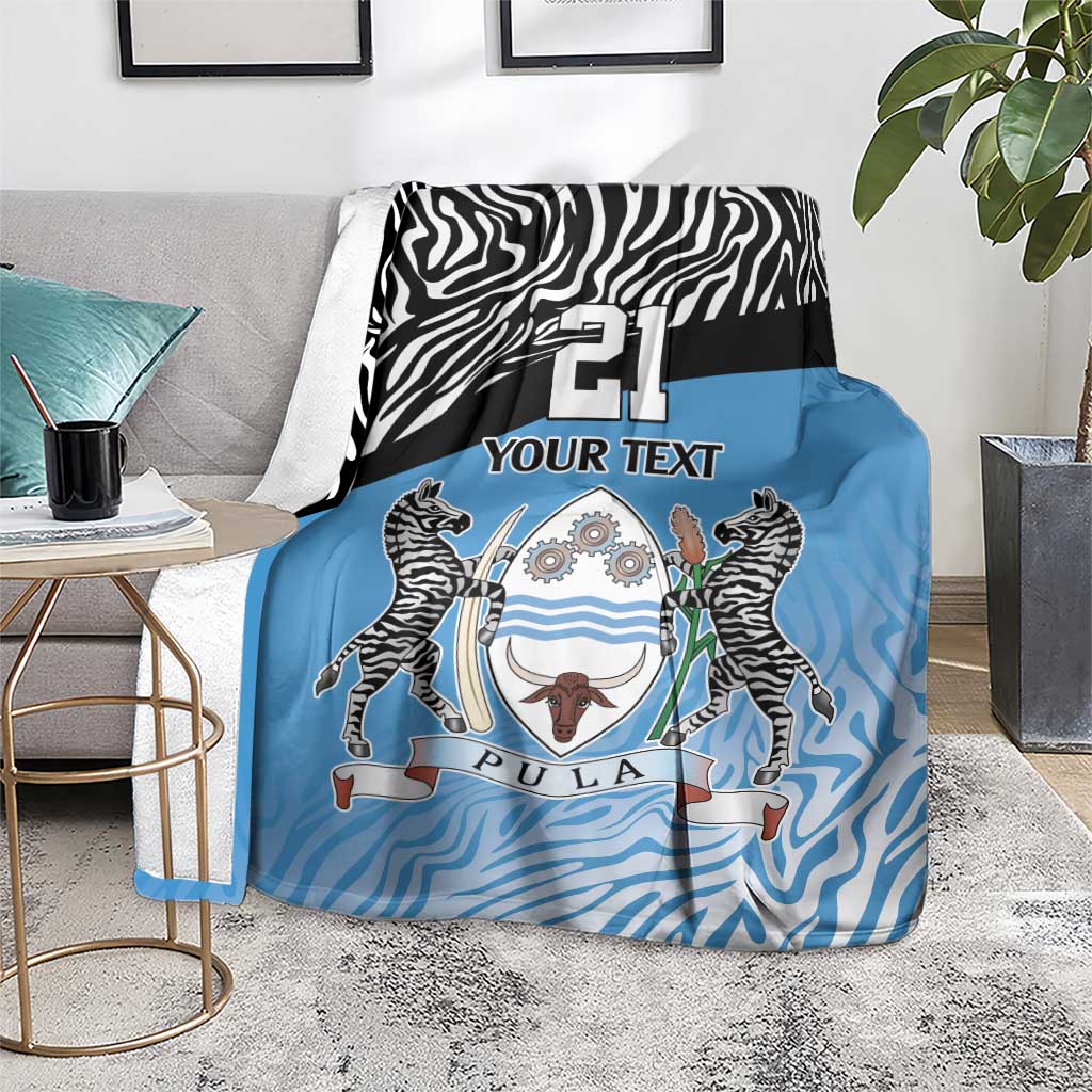Botswana Cricket Custom Blanket Baggy Blues Zebra Skins Pattern - Wonder Print Shop