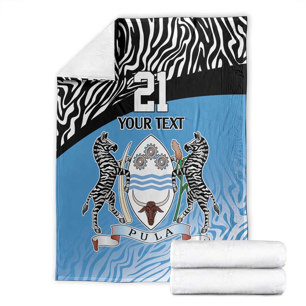 Botswana Cricket Custom Blanket Baggy Blues Zebra Skins Pattern - Wonder Print Shop